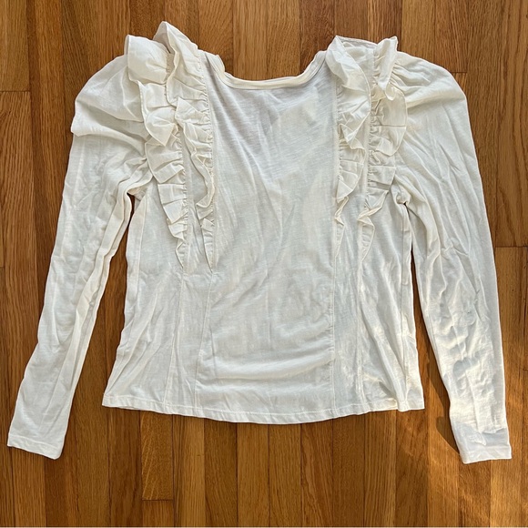 Anthropologie Ruffled V-Neck Top, Small - Picture 6 of 8